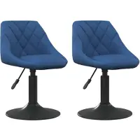 vidaXL Chaise de salle à manger 2 pcs. Pivotant Bleu Velours