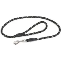 Julius-K9 Laisse en corde de nylon IDC L 120 x 1 cm, noir - pour chien
