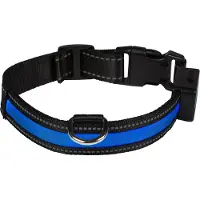 Eyenimal Collier lumineux à LED Eyenimal, bleu pour chien - taille M : tour de cou 45 - 55 cm, l 25 mm