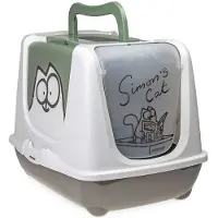 Simon´s Cat Maison de toilette Simon's Cat gris / vert / blanc - pour chat