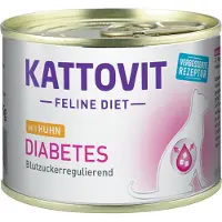 Kattovit Feline Diet Diabetes Chicken Aliments humides au poulet pour chats diabétiques 12x185 g