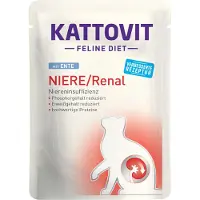 Kattovit Feline Diet Renal Beef Aliments humides avec bœuf pour les chats souffrant de problèmes rénaux 24x85 g