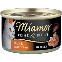 Miamor Lot Filets Fins 24 x 100 g pour chat - thon, œuf de caille en gelée