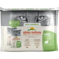 Almo Nature Anti Hairball multipack au boeuf et poulet pâtée pour chat (70 g)