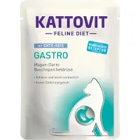 Kattovit Feline Diet Gastro Salmon&amp;Rice Aliments humides à base de saumon et de riz pour les chats souffrant de problèmes gastriques 24x85 g