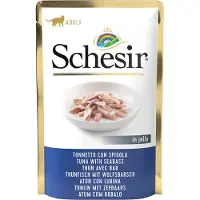 Schesir 6x85g Thon avec du bar Complete Nutrition en gelée Nourriture humide pour chats