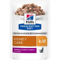 Hill's Pet Nutrition Prescription Diet Feline k/d au bœuf 12x85 g en sachets