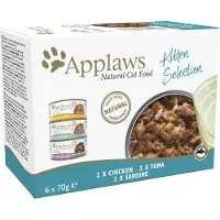 Applaws Cat Tin Multipack Kitten Selection - Nourriture humide pour chatons mix de saveurs avec poisson et poulet - 6 x 70 g