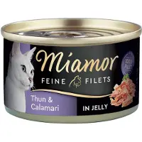 Miamor 6x100g Filets Fins thon blanc, calamar en gelée - Pâtée pour chat
