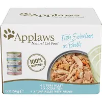 Applaws Cat Tin - Sélection de poissons en bouillon - 12x156g