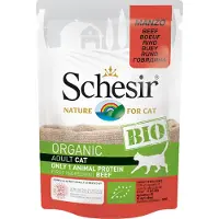 Schesir Bio Pouch au bœuf bio 8 x 85 g, nourriture humide pour chat