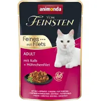 Animonda Vom Feinsten Vom Feinsten Fines mit Filets Adult : veau et filet de poulet, nourriture humide pour chats 12 x 85 g