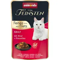 Animonda Vom Feinsten Vom Feinsten Fines mit Filets Adult Venaison et filet de dinde nourriture humide pour chats 12x85g