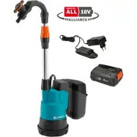 Gardena Pompe Immergée pour Eaux Claires 2000/2 18V P4A Ensemble