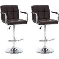 vidaXL Tabouret de bar 2 pcs. Marron similicuir