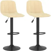 vidaXL Tabouret de bar 2 pcs. Velours crème