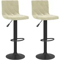 vidaXL Tabouret de bar 2 pcs. Velours crème