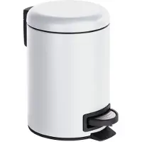 Wenko Poubelle cosmétique à pédale Mod. Leman Blanc 3L, avec insert amovible