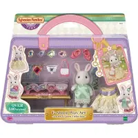 Sylvanian Families Playset La valisette de mode et grande sœur lapin neige