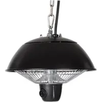 Perel Chauffage radiant de terrasse, 600 W, halogène, montage au plafond, interrupteur marche/arrêt, chaîne, 1 niveau de chauffage,