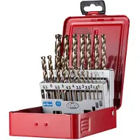 DORMER Jeu de forets hélicoïdaux A295 DIN 338 type N diamètre nominal 1-10x0,5 mm HSS-E 19 pièces coffret (1.0-10 mm)