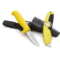 Hultafors Set de 2 couteaux : couteau de sécurité SK + couteau à lame trapèze USRA, étui double