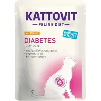 Kattovit Feline Diet Diabetes - Poulet pour réguler l'apport en glucose (diabète) - 85 g