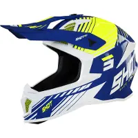 Shot Lite Fury Navy Neon Jaune Brillant Casque Cross Taille S