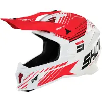 Shot Lite Fury Blanc Rouge Brillant Casque Cross Taille S
