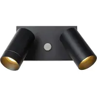 Lucide Projecteur mural Taylor Double IP54 avec capteur noir