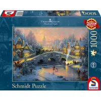 Schmidt Jeux Puzzle Thomas Kinkade Village d'hiver 1000 pièces