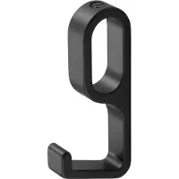 Hermeta Crochet aluminium - pour tube de penderie ovale - noir - 1201
