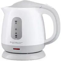 Aigostar Juliet 30HIO - Bouilloire de voyage 1 litre, 1100 watts, mini bouilloire, petite bouilloire de voyage, arrêt automatique avec protection contre la marche à sec, sans BPA, blanche