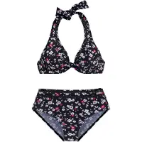LASCANA Bikini rose / noir / blanc