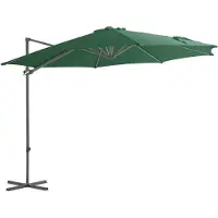 vidaXL Parapluie avec mât en acier 300 cm vert