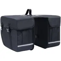 vidaXL Sacoche de vélo double pour porte-bagages étanche 35 L noir