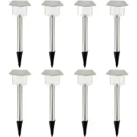 Lumisky Lot de 8 balises solaires LED blanc froid - ALESIA - - Métal - Extérieur