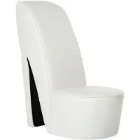 vidaXL Chaise en forme de talon aiguille Blanc Similicuir - Fauteuil