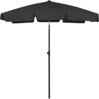 vidaXL Parasol de plage noir 180x120 cm