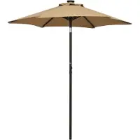 vidaXL Parasol avec éclairage LED Taupe 200x211 cm Alu