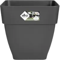 Elho Vibia Campana Bac À Fleurs Carré 37 - Noir - Ø 36 X H 36 Cm - Extérieur - 100% Recyclé