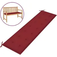 vidaXL Coussin de banc de jardin rouge bordeaux 180x50x3 cm