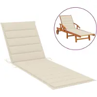 vidaXL Coussin pour bain de soleil Crème 200x50x3 cm Tissu Oxford