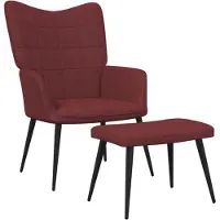 vidaXL Fauteuil relax avec pouf vin rouge Tissu