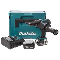 Makita DHP458RMJ Set Perceuse Visseuse À Percussion À Batteries 18V Li-Ion (2x Batterie 4.0Ah) Dans MAKPAC