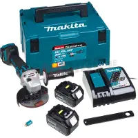Makita DGA514RTJU Meuleuse D'angle Sans-fil - 18V Li-ion - AWS - 2 Batteries 5,0 Ah - Mbox - 125 Mm - Brushless