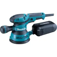 Makita BO5041 Ponceuse excentrique électrique professionnelle, 300 watts, surface de ponçage de 125 mm, vitesse variable, aspiration de la poussière