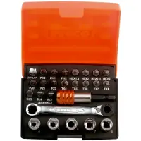 Bahco Jeu de 26 pcs vis à tête Torx, 1/4' hexagonales