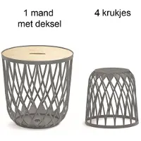 Prosperplast Uniqubo Multifunctionals Baskets 35/ 55l 5 Units Gris