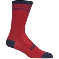 Giro Unisexe, Chaussettes de sport, Unisexe - Adulte Comp Highrise Vêtements de vélo, Dark red Lines, M (40 - 42), Rouge